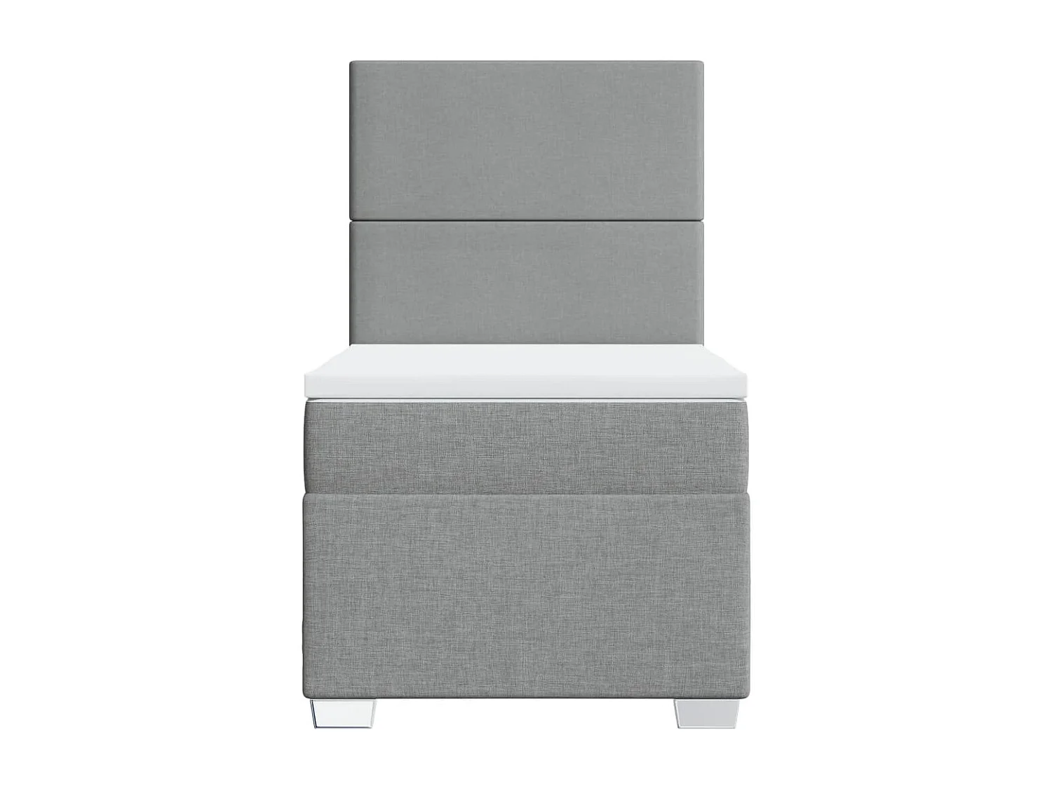 Cama box spring con colchón tela gris claro 90x200 cm
