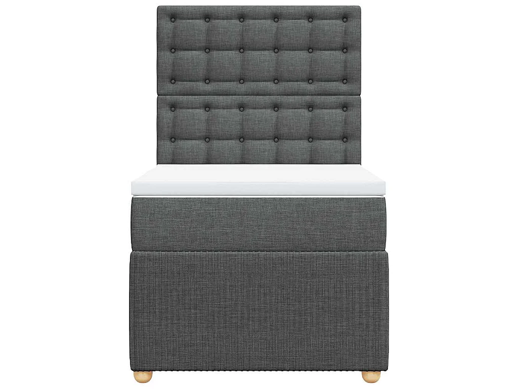 Cama com molas/colchão 90x200 cm tecido cinzento-escuro