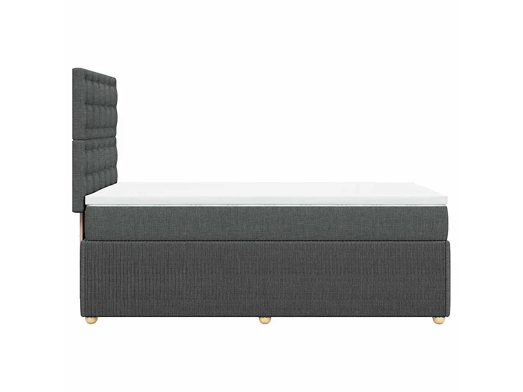 Cama com molas/colchão 90x200 cm tecido cinzento-escuro