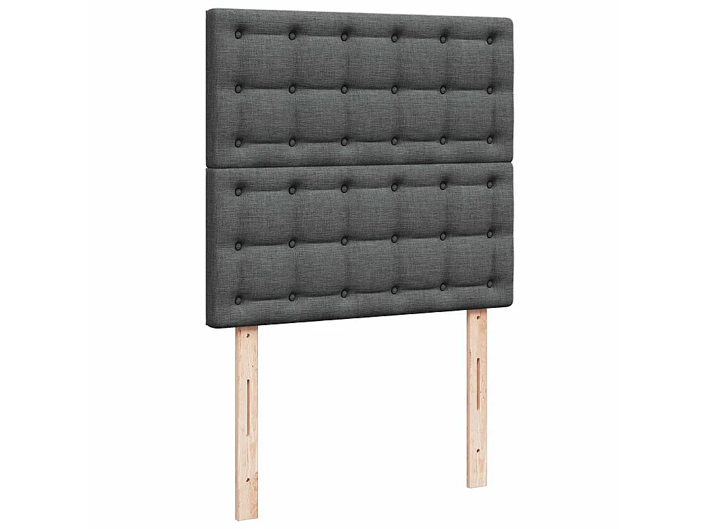 Cama com molas/colchão 90x200 cm tecido cinzento-escuro