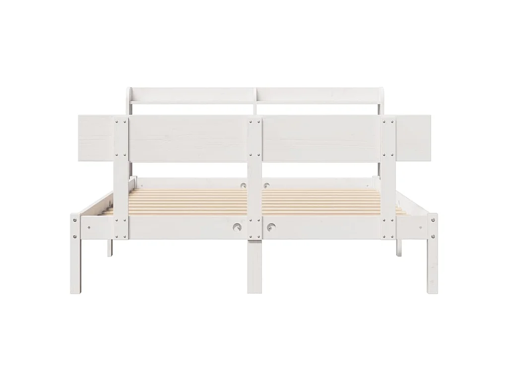 Massivholzbett ohne Matratze Weiß 160x200 Kiefernholz