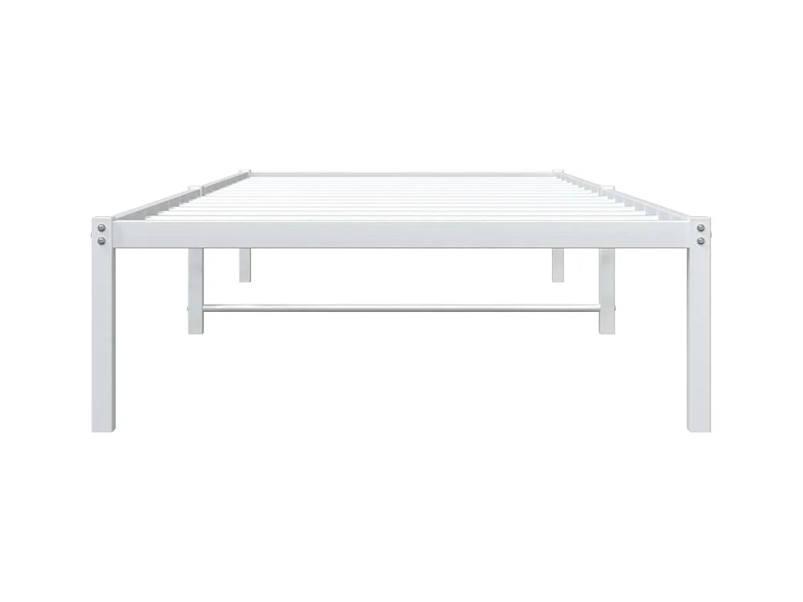 Cadre de lit métal sans matelas blanc 90x200 cm