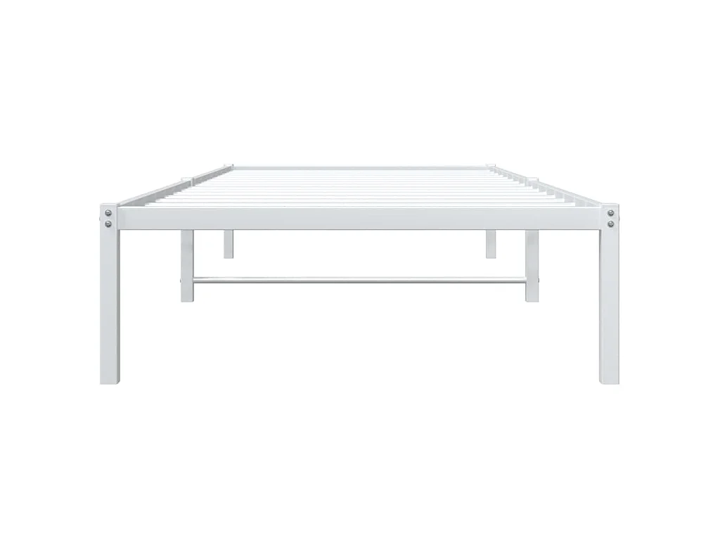 Cadre de lit métal sans matelas blanc 90x200 cm