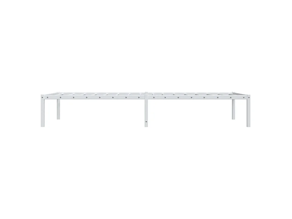 Cadre de lit métal sans matelas blanc 90x200 cm