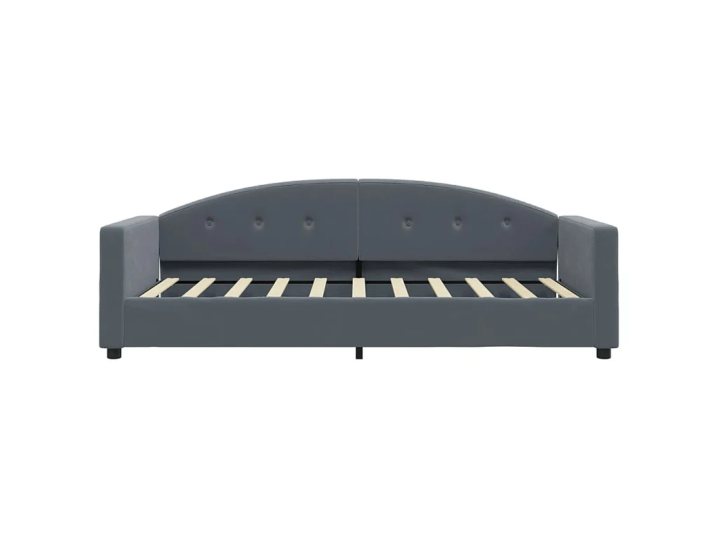 Lit de jour avec matelas gris foncé 90x190 cm velours