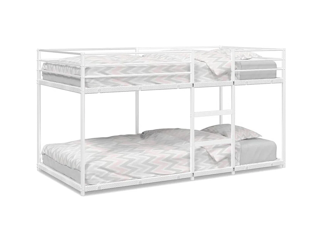 Lit superposé sans matelas blanc 100x190 cm acier
