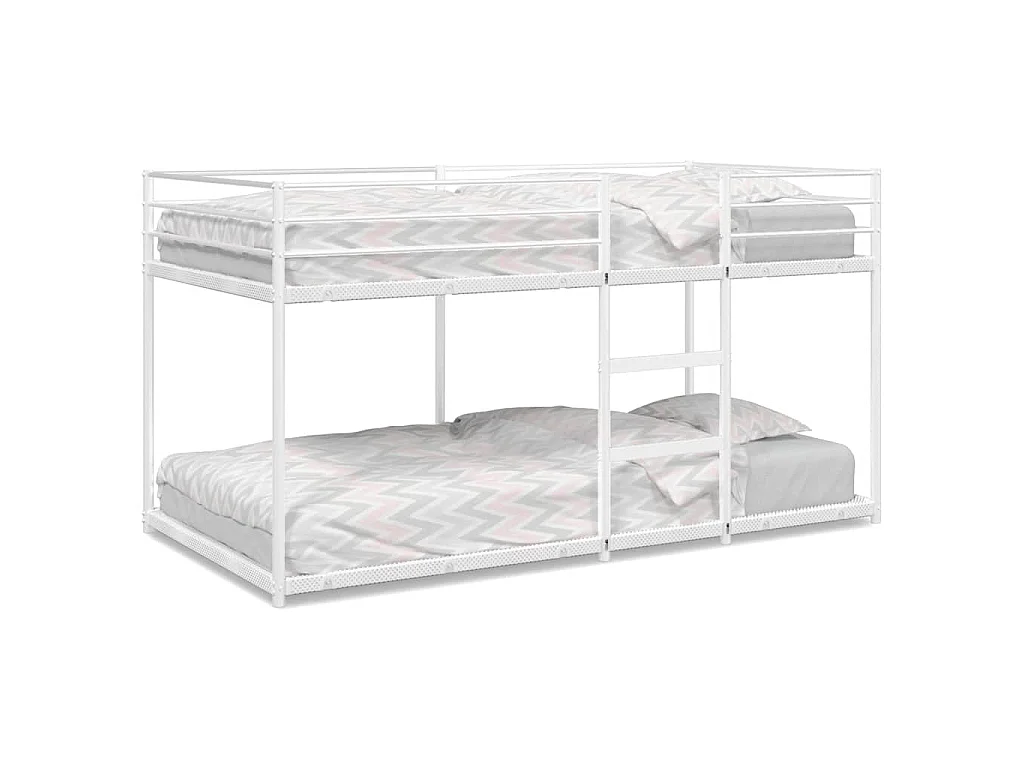Lit superposé sans matelas blanc 100x190 cm acier
