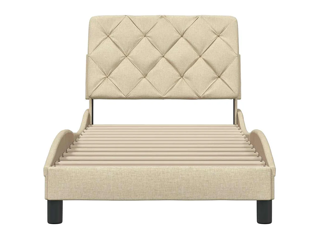 Bedframe zonder matras 90x200 cm stof crèmekleurig