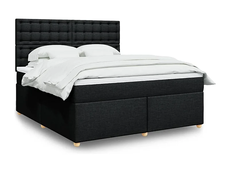 Giroletto a Molle con Materasso Nero 180x200 cm in Tessuto