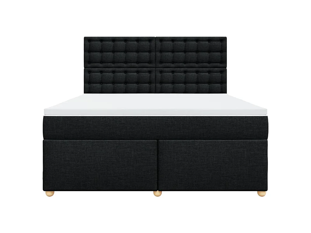Boxspring met matras stof zwart 180x200 cm
