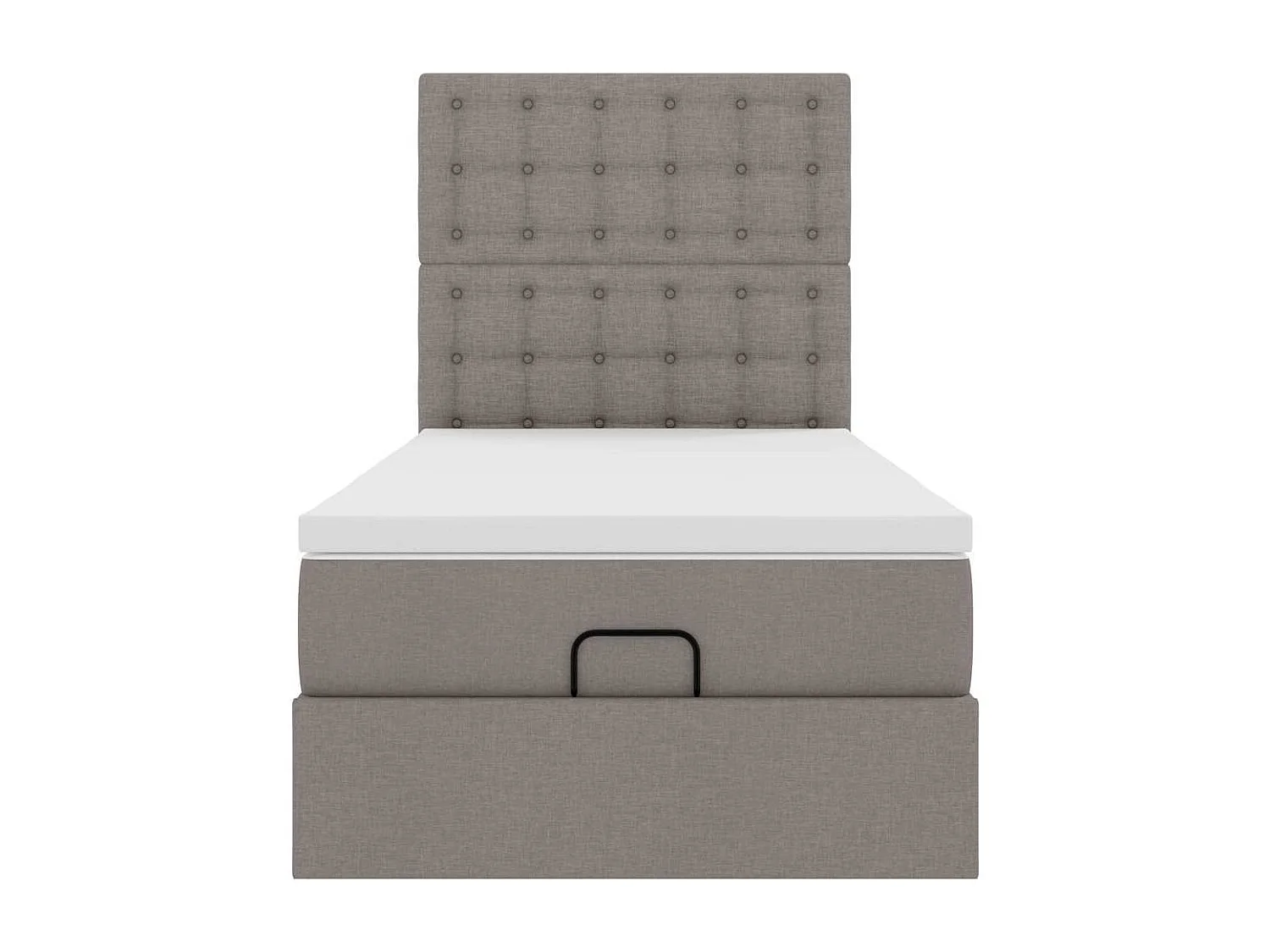Ottoman-Bett mit Matratze & LEDs Taupe 100x200 cm Stoff