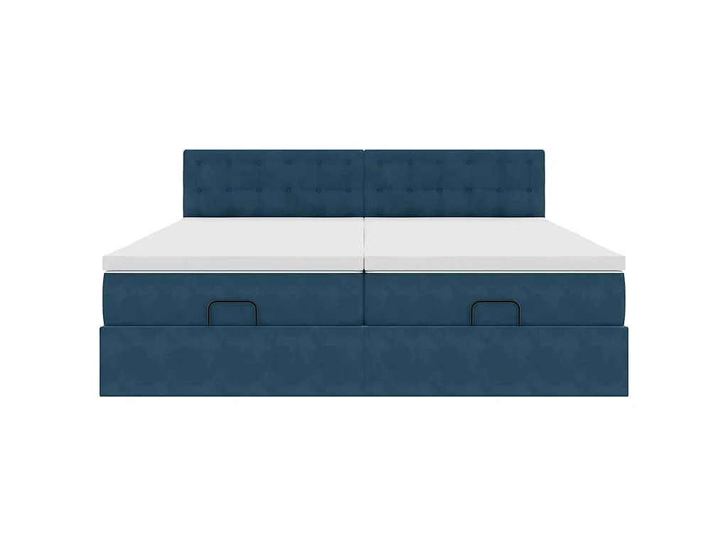 Struttura Letto Pouf con Materassi 180x200 cm Velluto