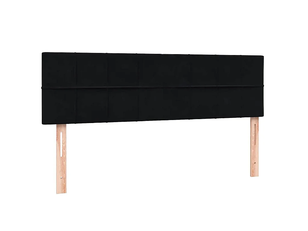 Cama box spring con colchón terciopelo negro 160x210 cm