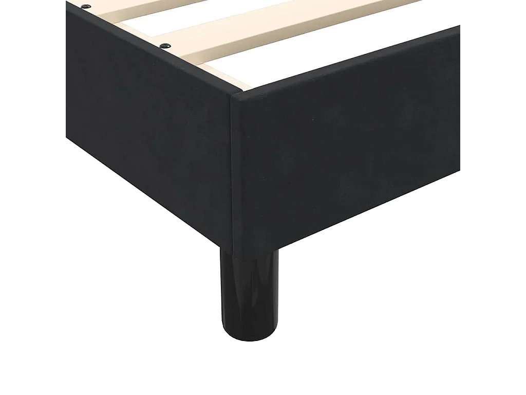 Cama box spring con colchón terciopelo negro 160x210 cm