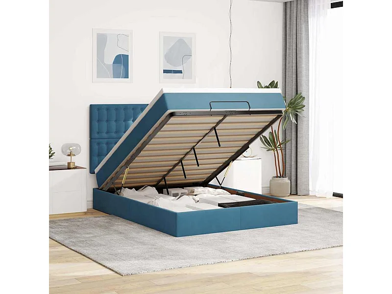 Ottoman bed met matrassen en LED's 140x190cm fluweel