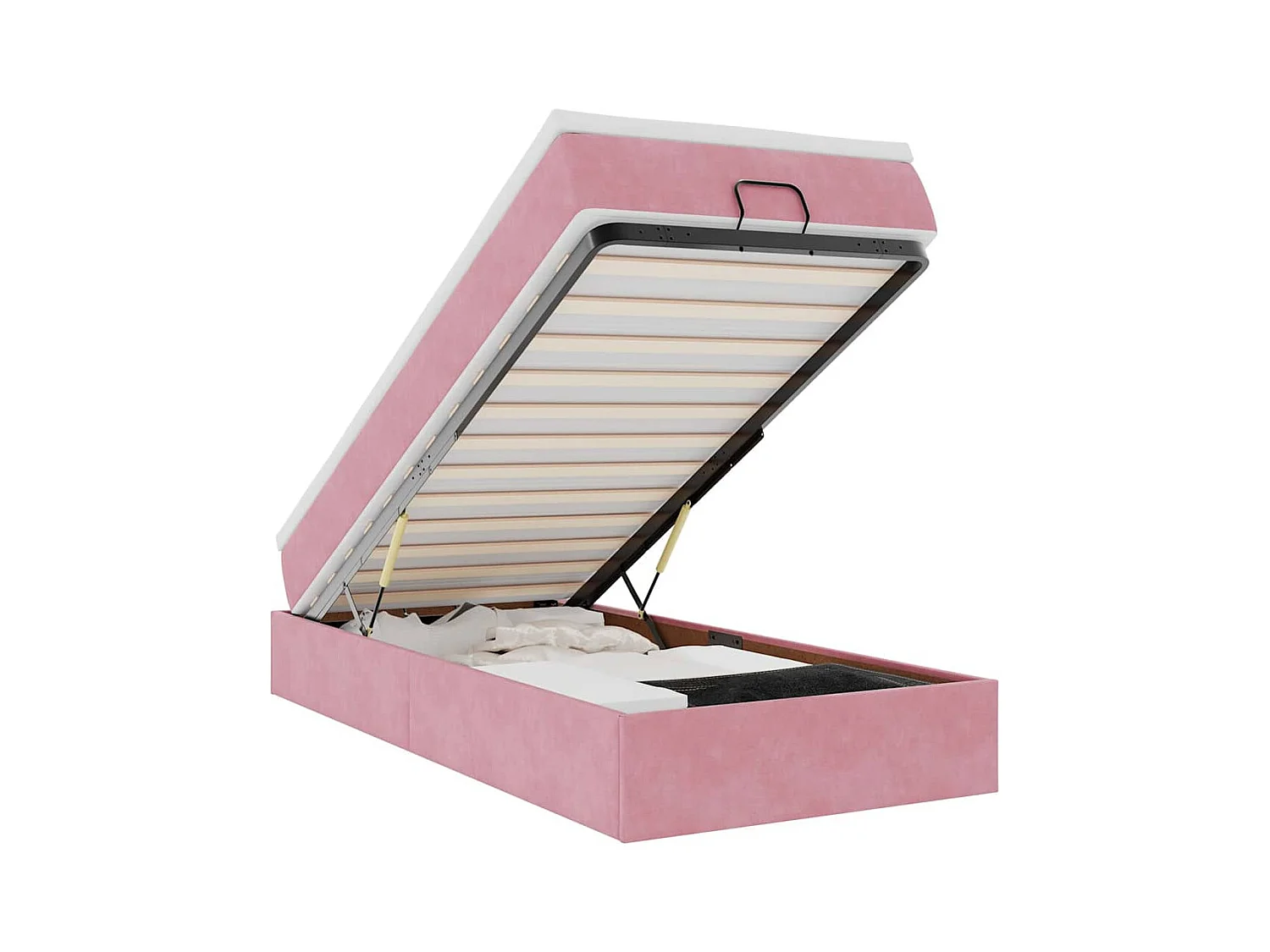 Ottoman-Bett mit Matratze Rosa 90x200 cm Samt