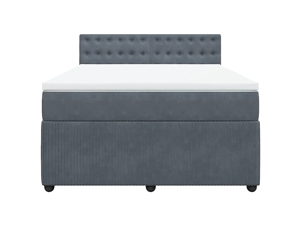 Boxspringbett mit Matratze Dunkelgrau 140x190 cm Samt