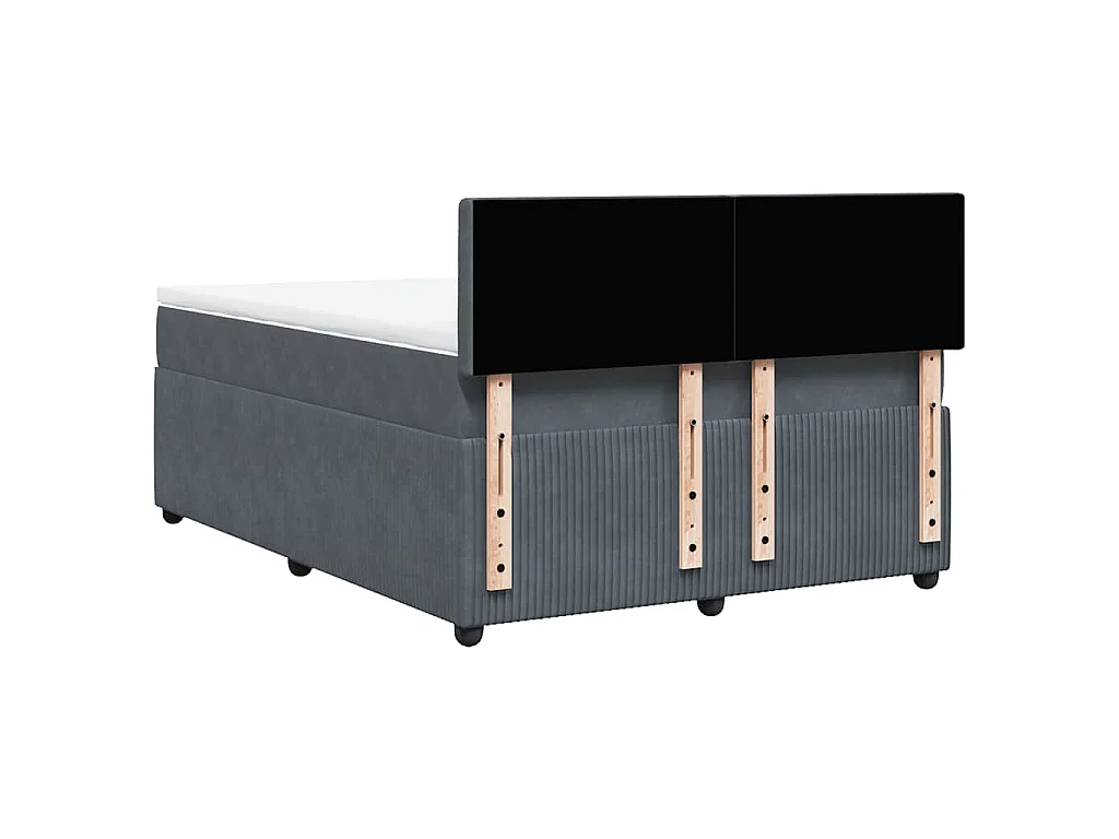 Boxspringbett mit Matratze Dunkelgrau 140x190 cm Samt