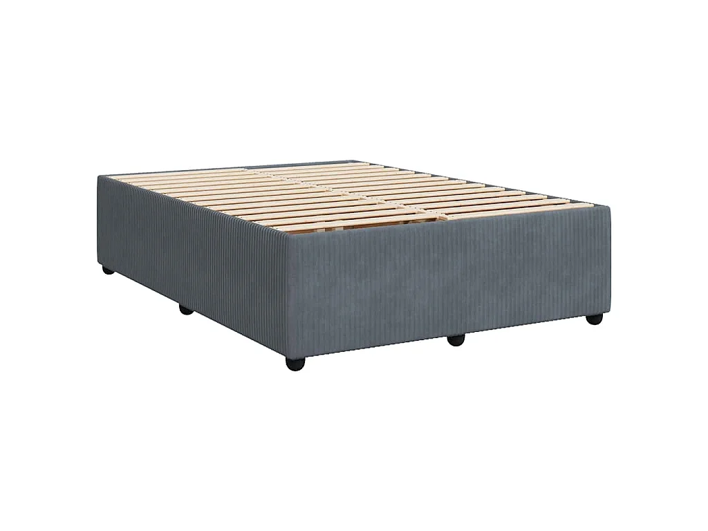 Boxspringbett mit Matratze Dunkelgrau 140x190 cm Samt
