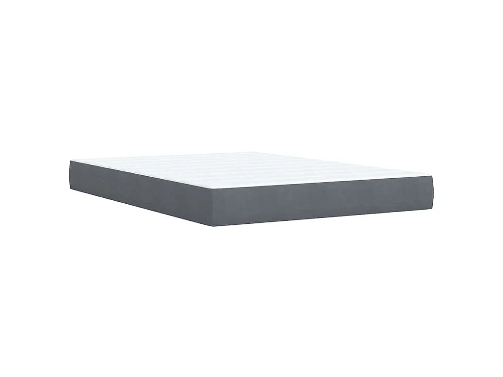 Boxspringbett mit Matratze Dunkelgrau 140x190 cm Samt