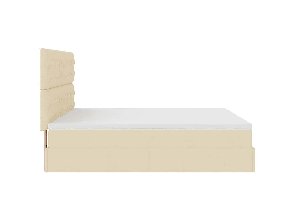 Estructura de cama otomana con colchones tela crema 180x200cm