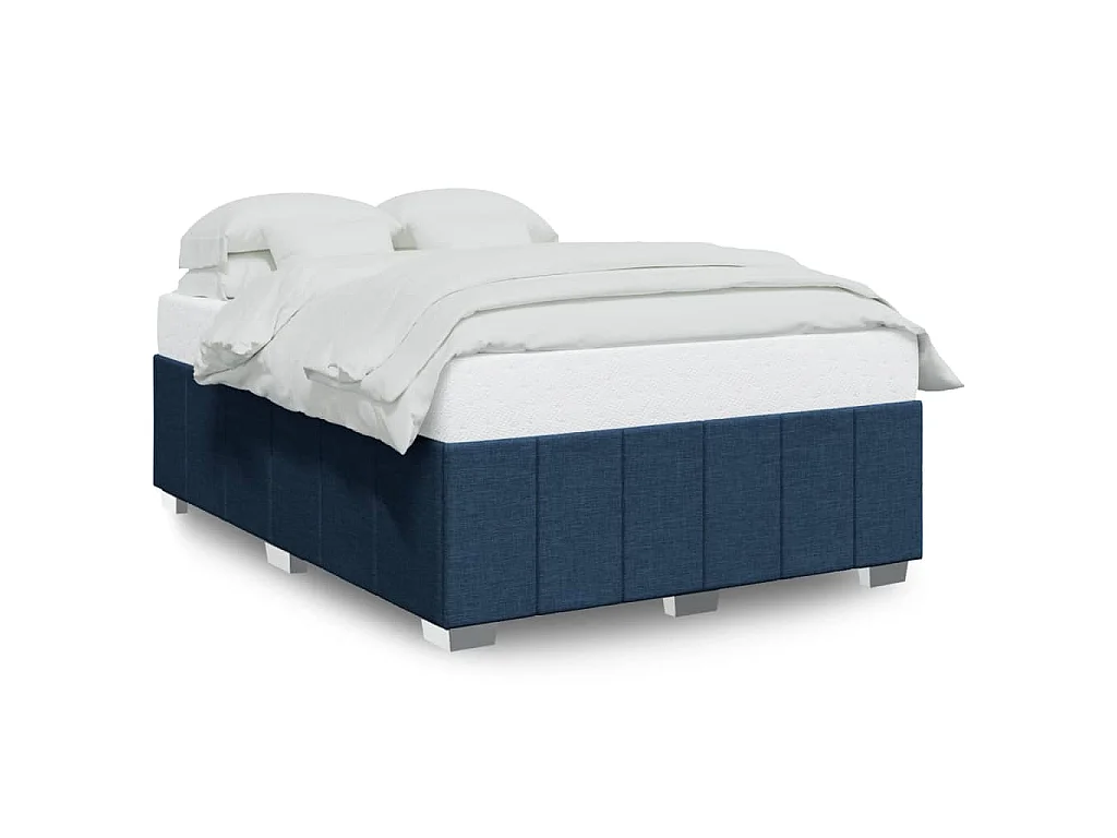 Bettgestell ohne Matratze Blau 140x200 cm Stoff