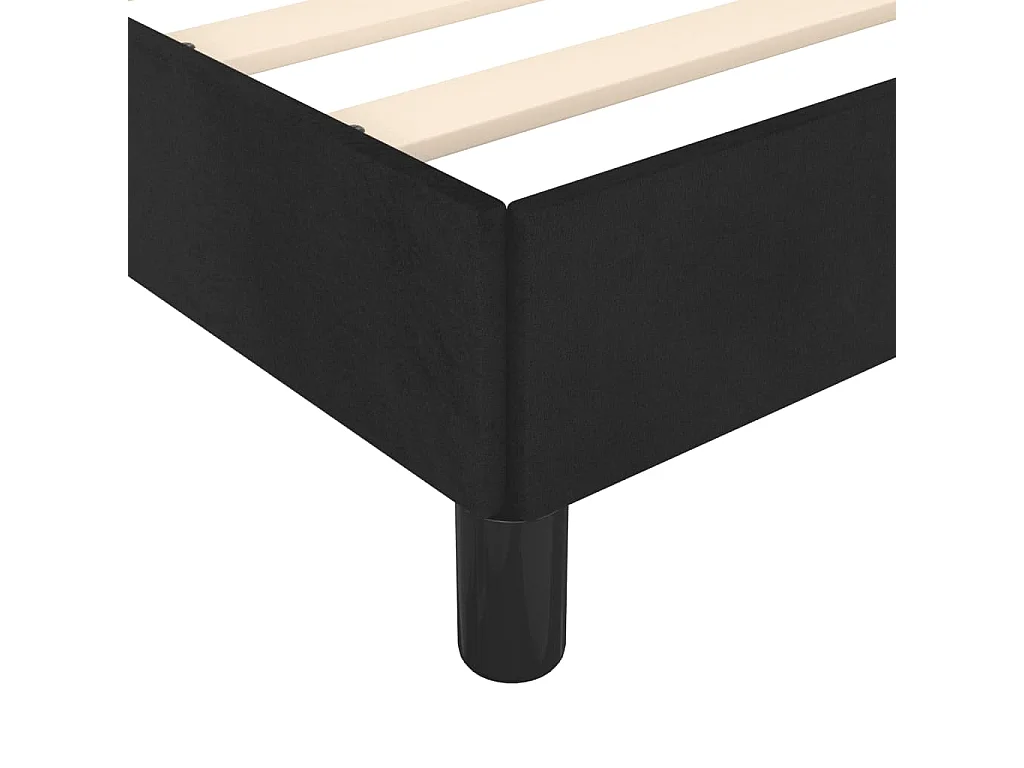 Estrutura de cama sem colchão 100x200 cm veludo preto