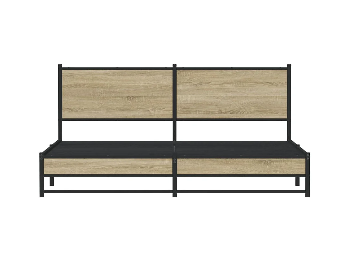 Cadre de lit en métal sans matelas chêne sonoma 160x200 cm