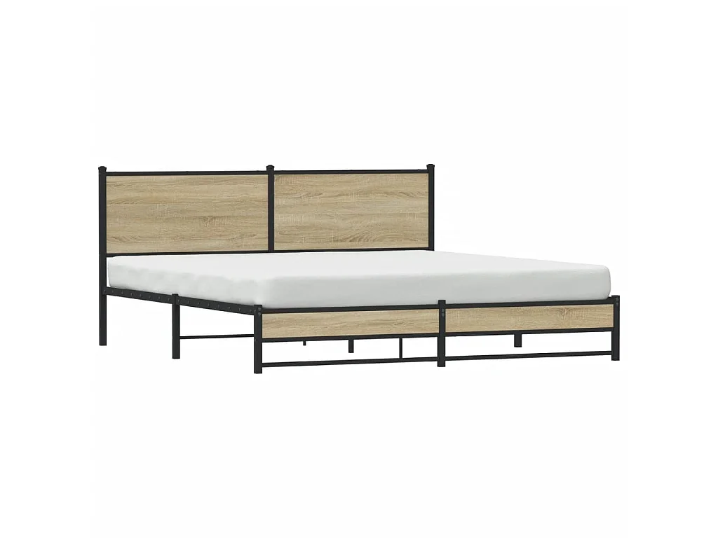 Giroletto senza Materaso in Metallo Rovere Sonoma 160x200 cm