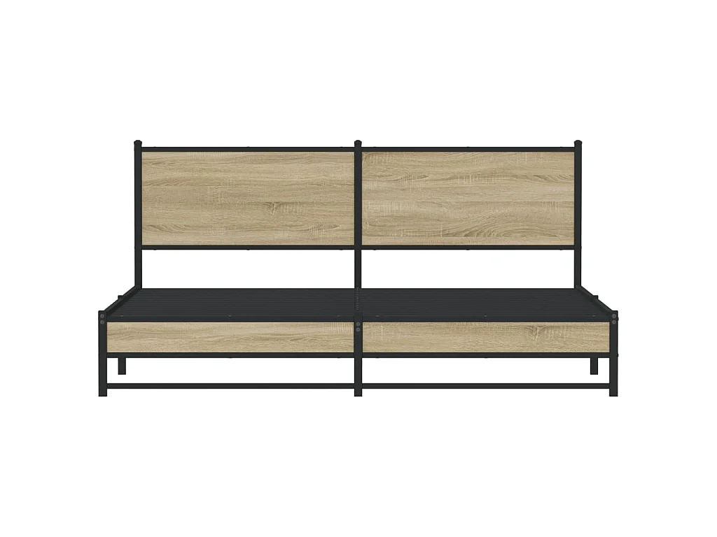 Giroletto senza Materaso in Metallo Rovere Sonoma 160x200 cm