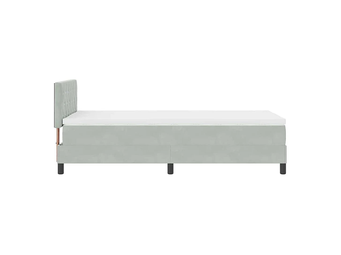Letto a Molle con Materasso Grigio chiaro 90 x 190 cm Tessuto