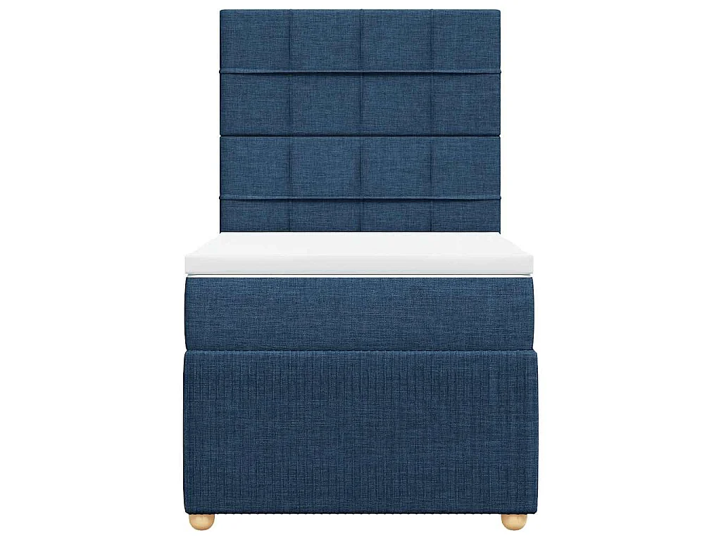 Boxspringbett mit Matratze Blau 90x190 cm Stoff