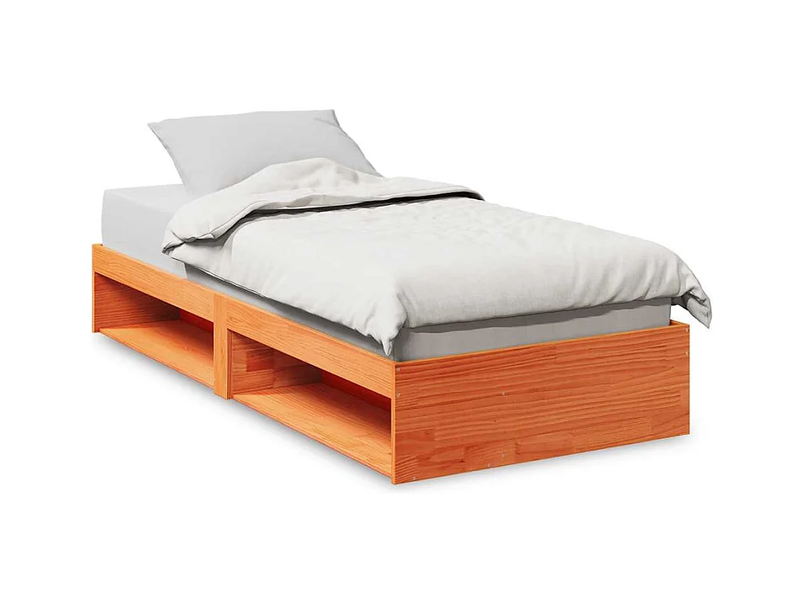 Lit de jour sans matelas cire marron 100x200 cm pin massif