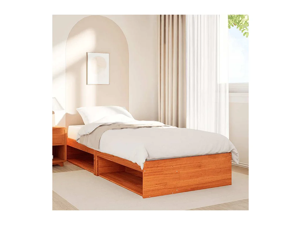 Lit de jour sans matelas cire marron 100x200 cm pin massif