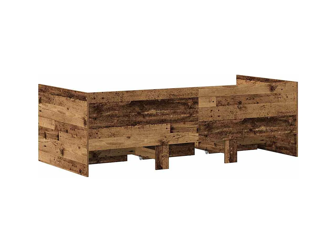 Cadre de lit de jour avec tiroirs Bois ancien 90 x 190 cm