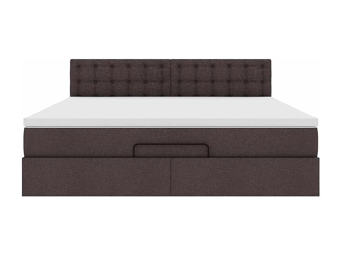 Ottoman-Bett mit Matratze Dunkelbraun 160x200 cm Stoff
