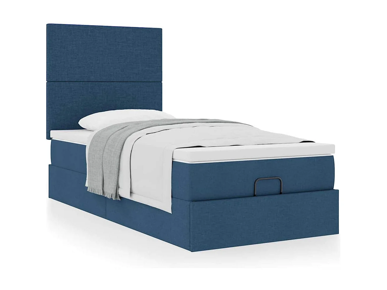 Ottoman-Bett mit Matratze Blau 90x190 cm Stoff