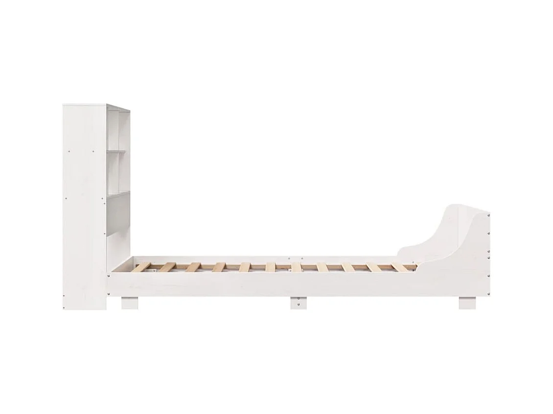 Cadre de lit sans matelas blanc 90x200 cm bois de pin massif