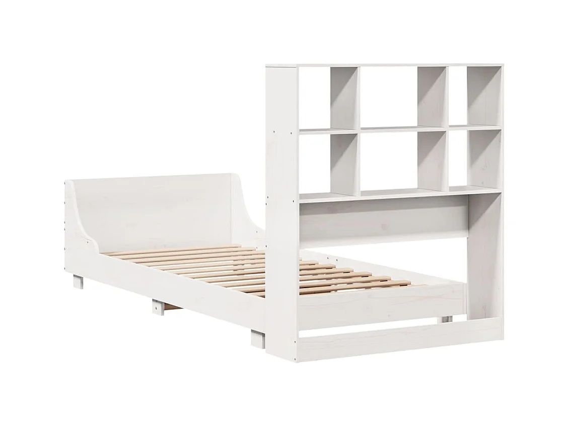Cadre de lit sans matelas blanc 90x200 cm bois de pin massif