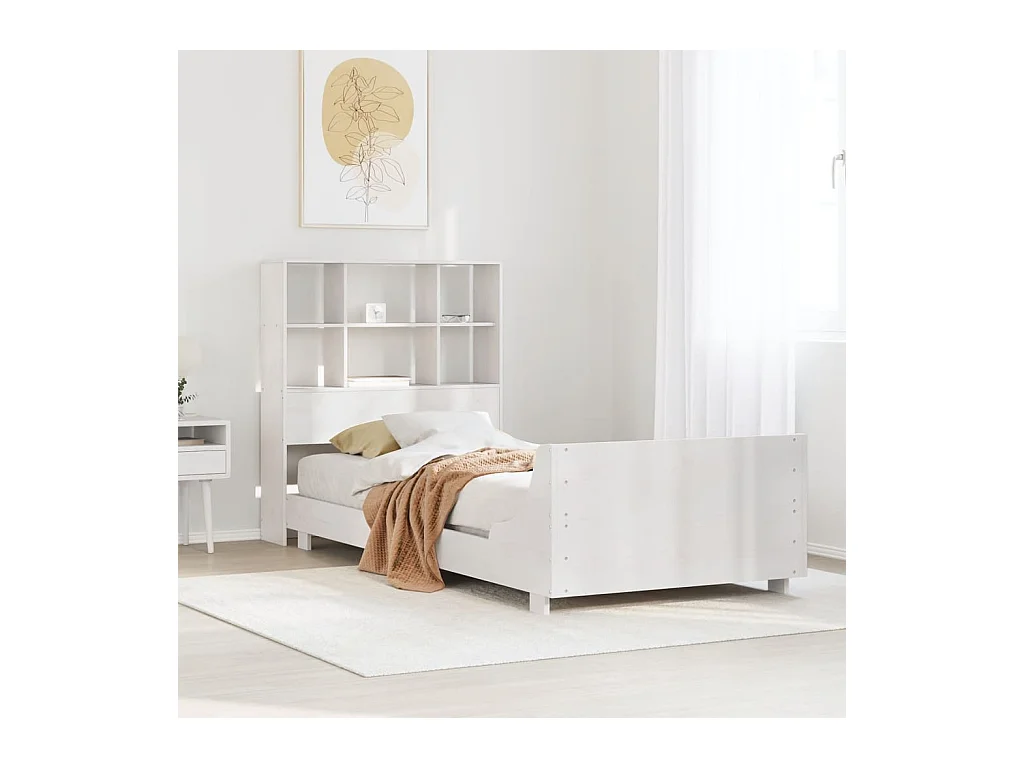 Giroletto senza Materasso Bianco 90x200 cm Legno Massello Pino