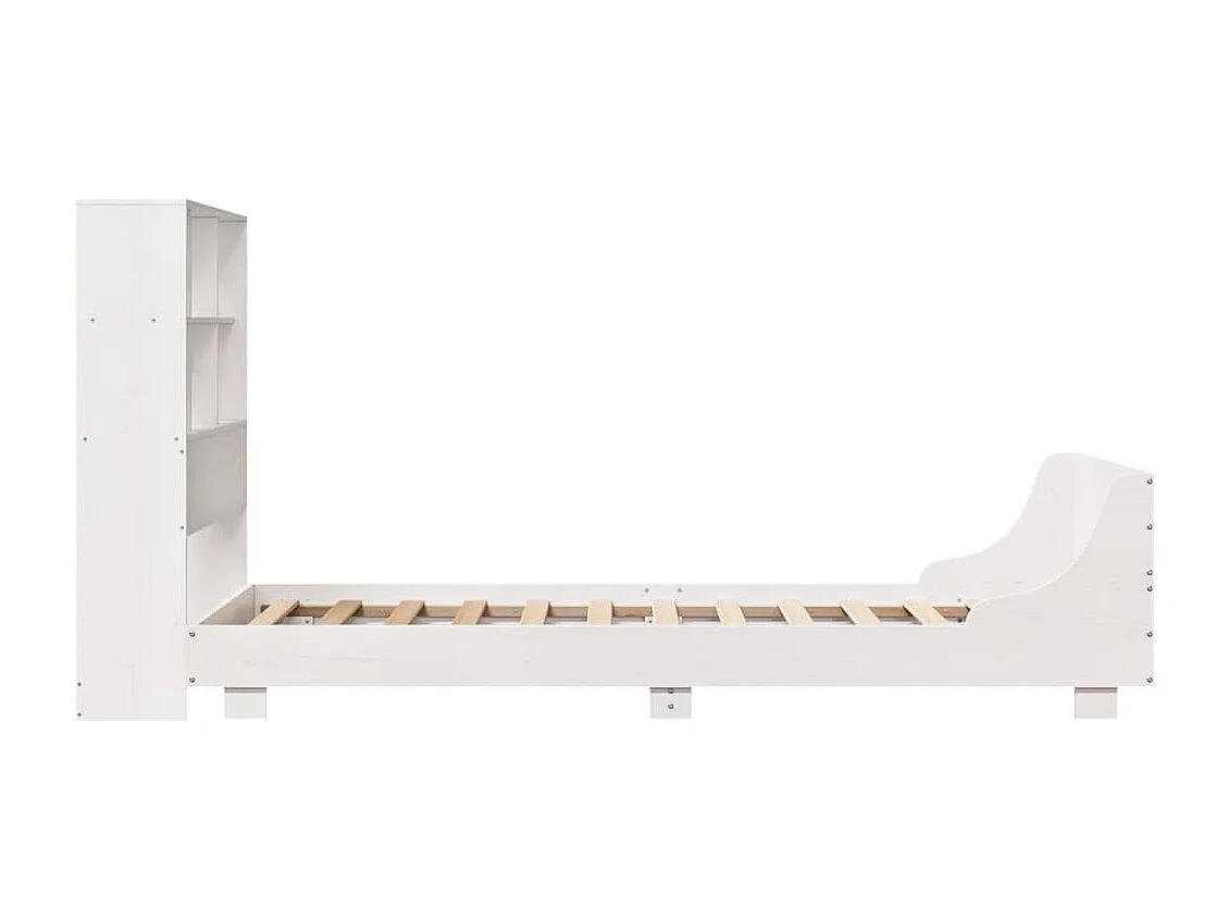 Giroletto senza Materasso Bianco 90x200 cm Legno Massello Pino