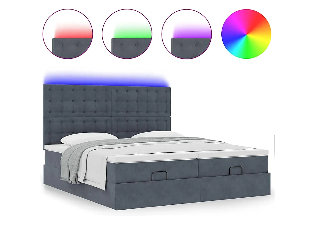 Struttura Letto Pouf con Materassi 160x200 cm in Velluto