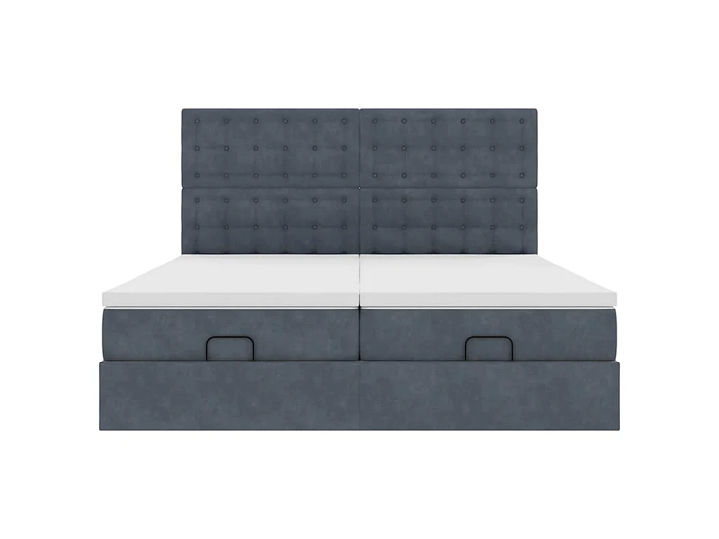 Struttura Letto Pouf con Materassi 160x200 cm in Velluto