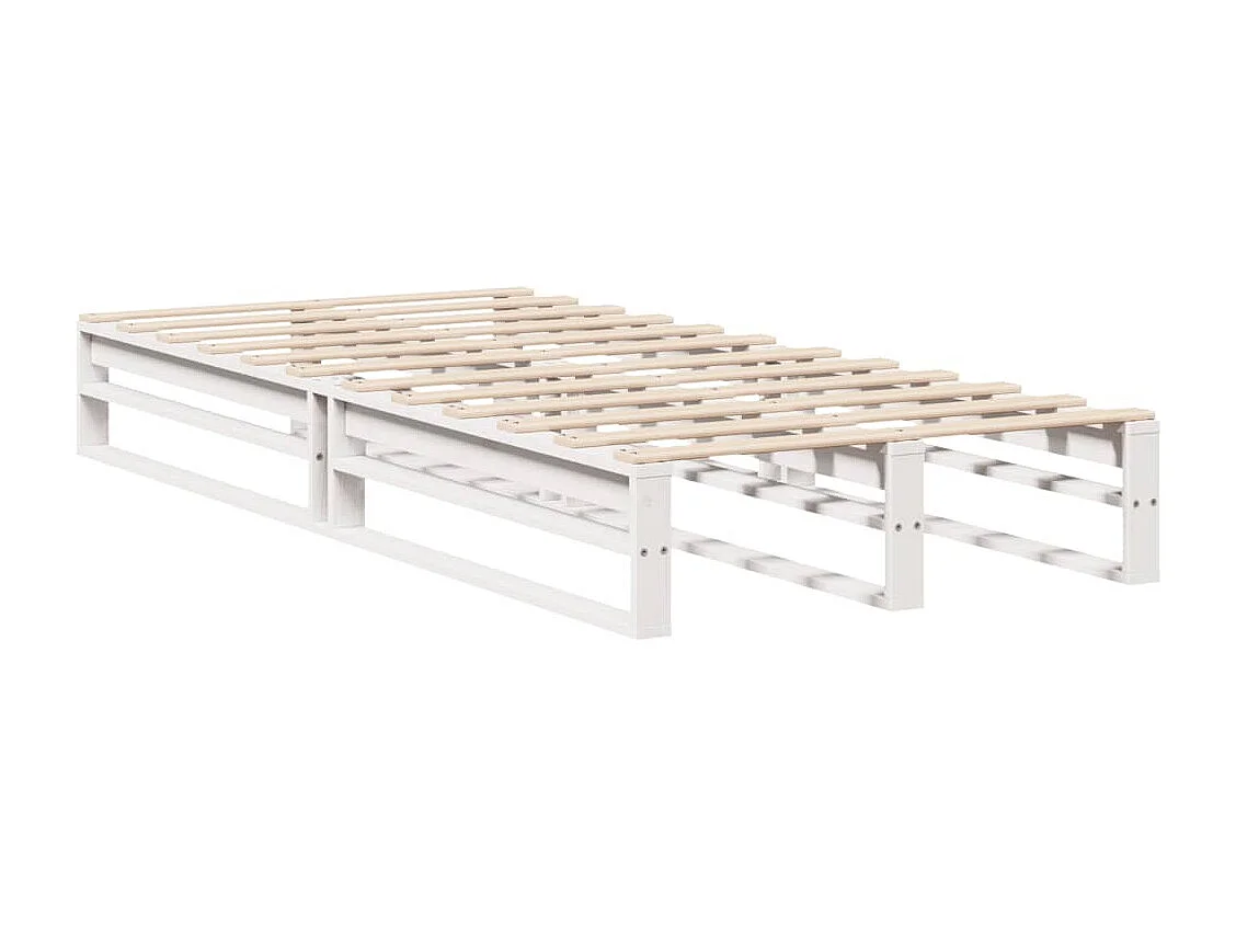 Massivholzbett ohne Matratze Weiß 90x200 cm Kiefernholz