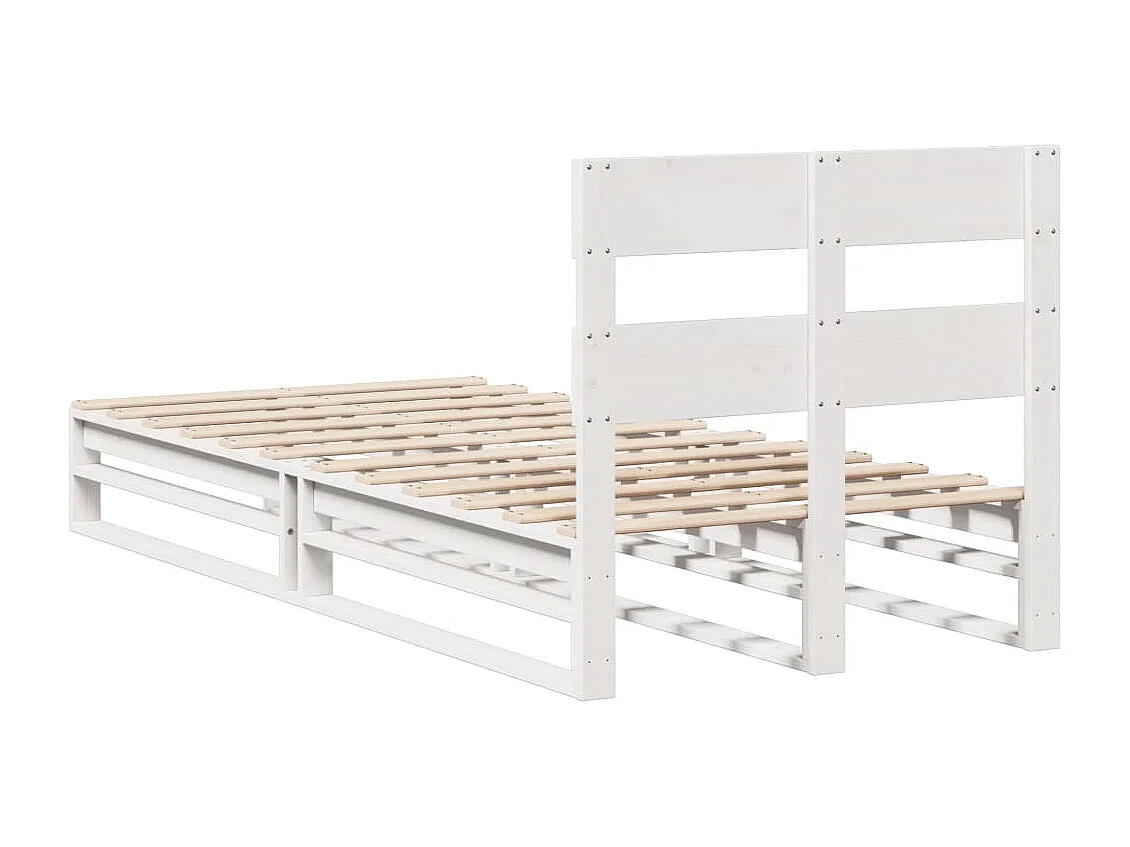 Massivholzbett ohne Matratze Weiß 90x200 cm Kiefernholz