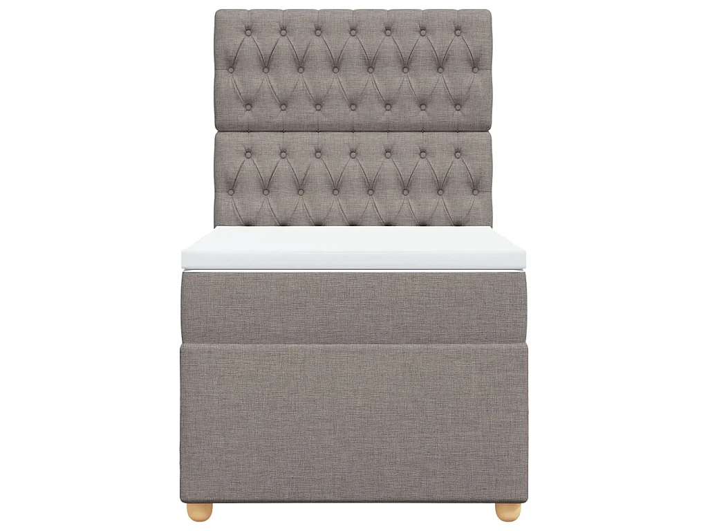 Boxspringbett mit Matratze Taupe 100x200 cm Stoff