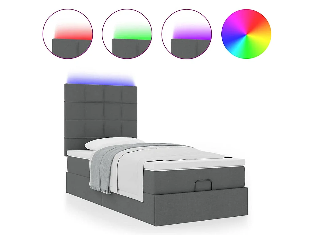 Struttura Letto Pouf con Materasso 100x200 cm in Tessuto