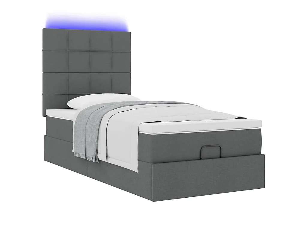 Struttura Letto Pouf con Materasso 100x200 cm in Tessuto