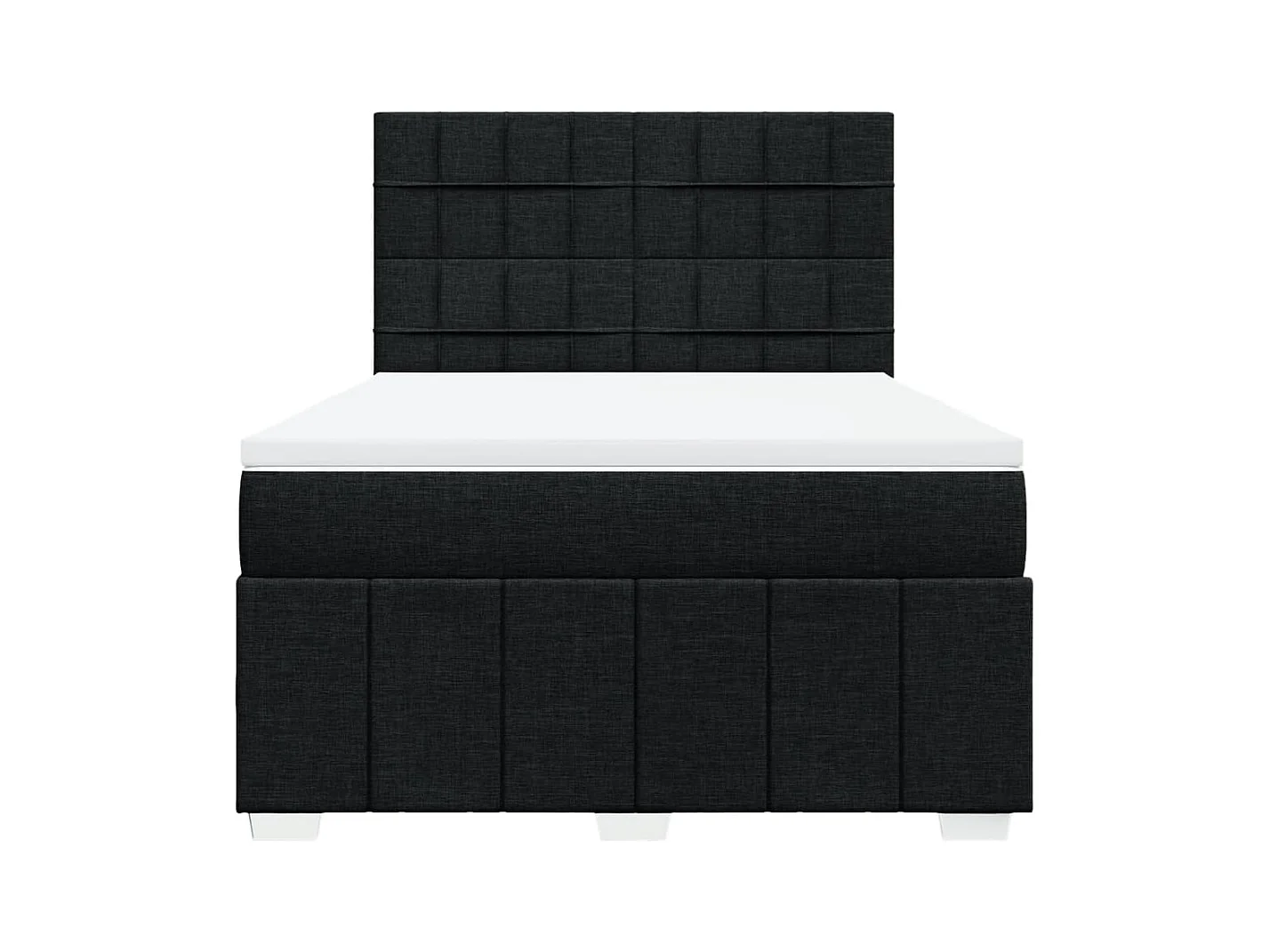 Boxspring met matras stof zwart 140x190 cm