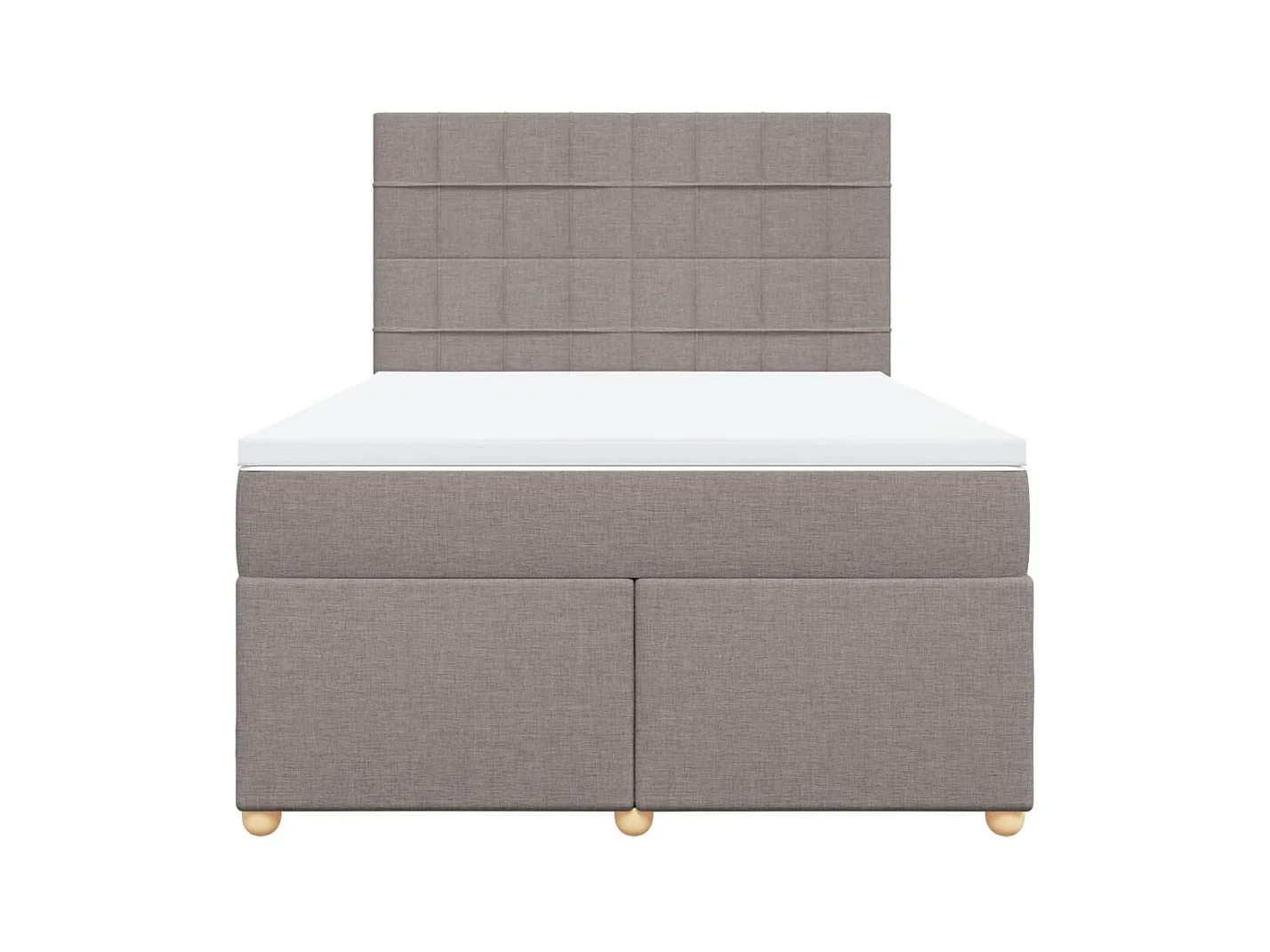 Sommier à lattes de lit avec matelas Taupe 140x190 cm Tissu